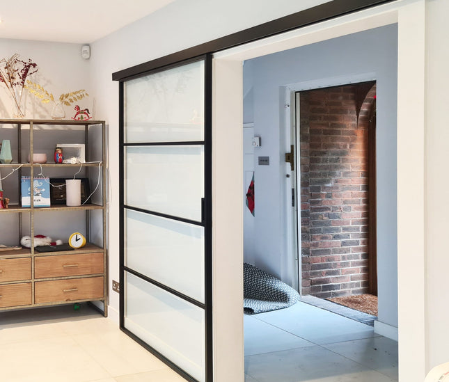 Fitting black alu sliding door