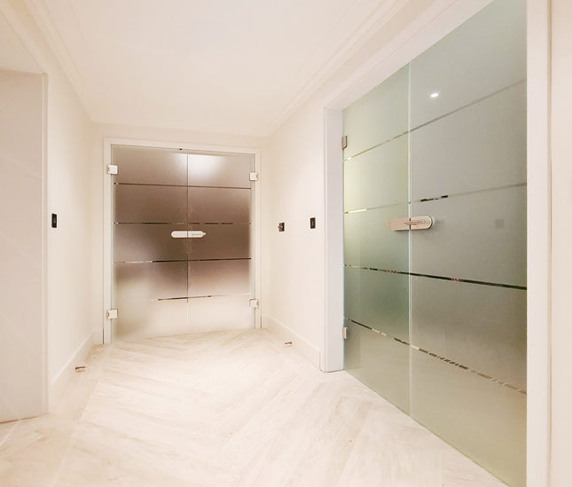 Glass basic hinged double door - Up to 2 x 1000mm x 2500mm