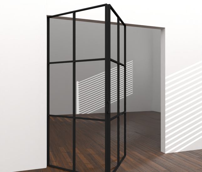 premium folding black door for contemporary use