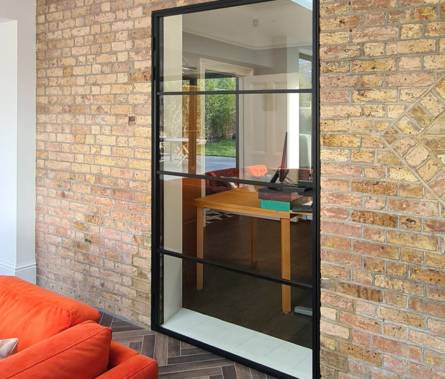 Black alu hinged doors