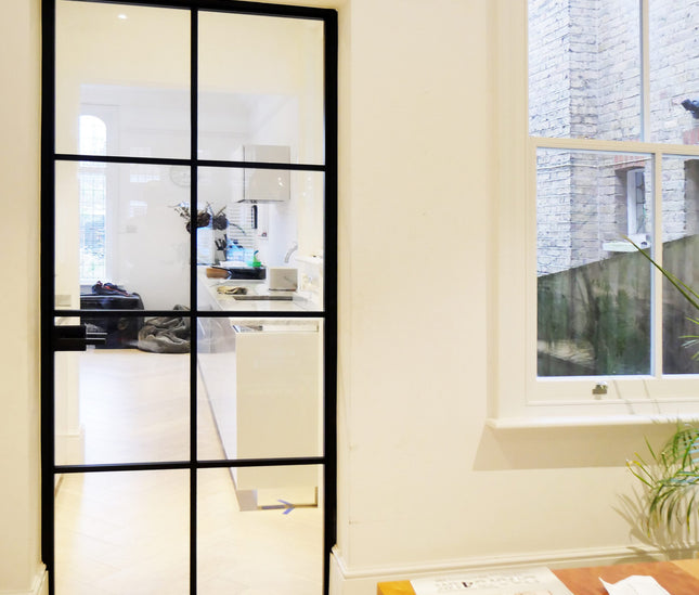 Black alu hinged doors