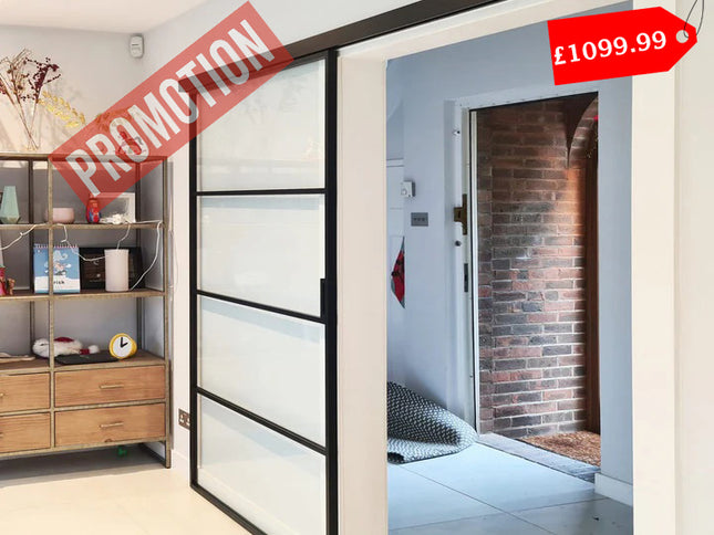 Black alu sliding door 762x1981x36 - Promotion