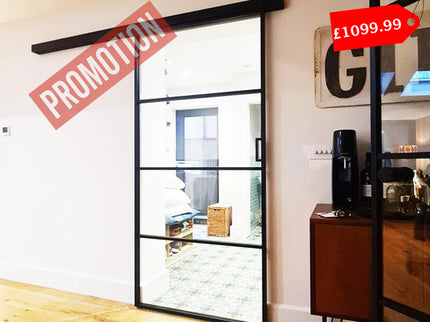 Black alu sliding door 838x1981x36 - Promotion