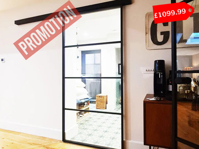 Black alu sliding door 838x1981x36 - Promotion