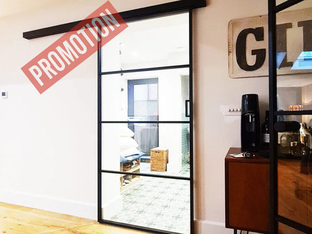 Black alu sliding door 762x1981x36 - Promotion