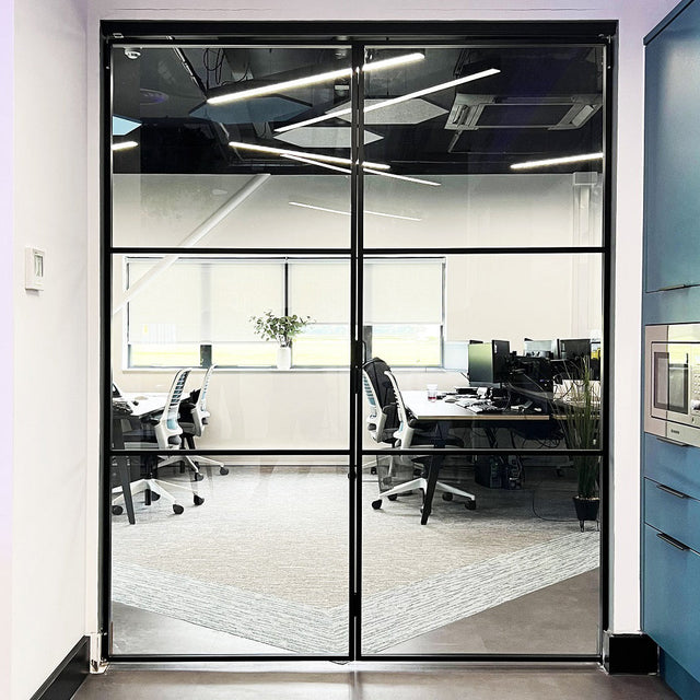 Black aluminium doors