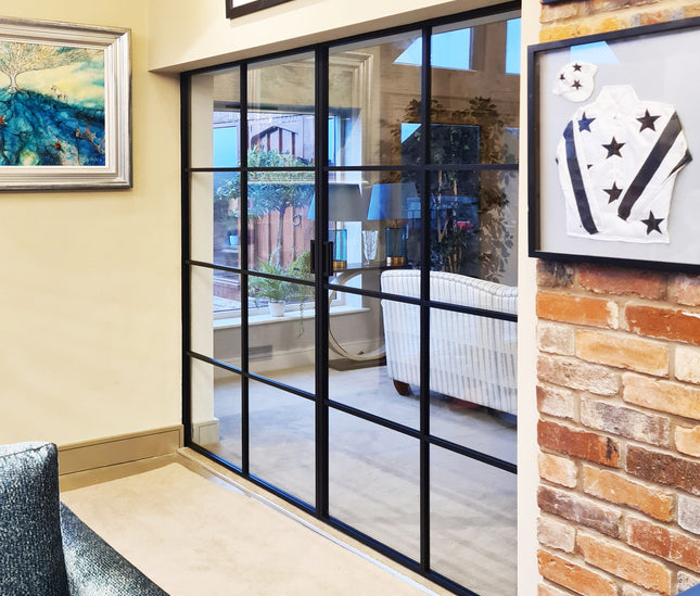 Black alu pocket double doors