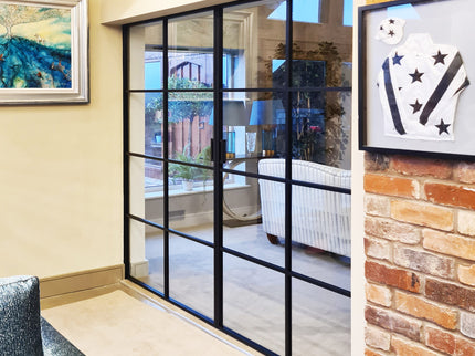 Fitting black alu pocket double doors