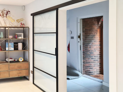 Fitting black alu sliding door