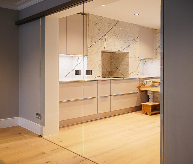 Glass basic sliding double door - Up to 2 x 1000mm x 2300mm