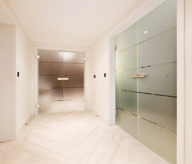 Fitting glass hinged double door up to 2 x 1000mm x 2300mm