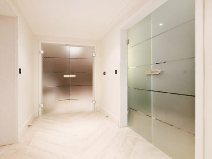Fitting glass hinged double door up to 2 x 1000mm x 2100mm