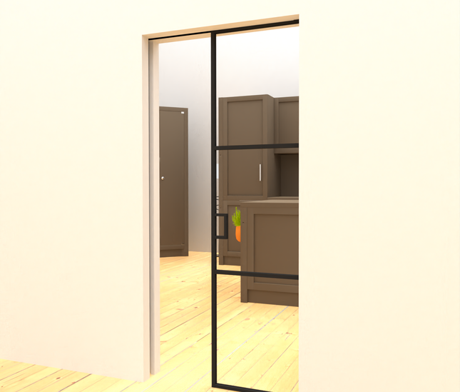 Black alu pocket doors