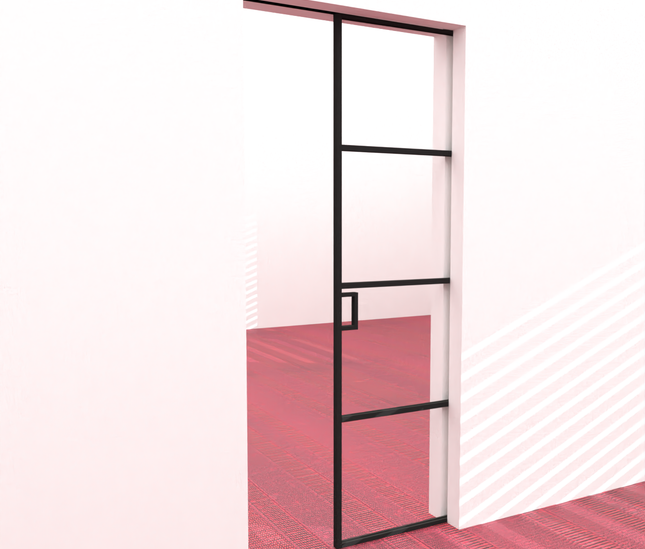 Black alu pocket doors