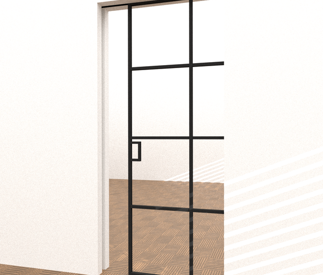 Black alu pocket doors