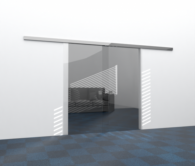 Fitting glass double sliding door up to 2 x 1000mm x 2500mm