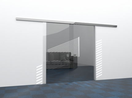 Fitting glass double sliding door up to 2 x 1000mm x 2300mm