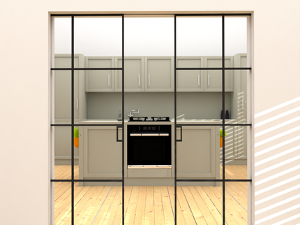 Black alu pocket double doors