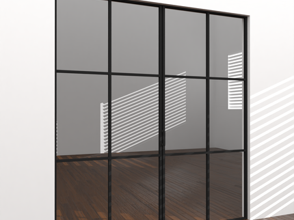 black folding panelled premium metal framed door
