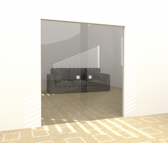 Fitting glass pocket double door up to 2 x 1000mm x 2500mm