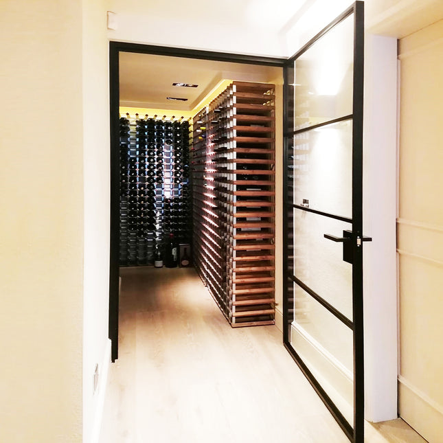 elegant aluminium door with glass panels