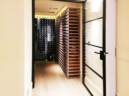 elegant aluminium door with glass panels