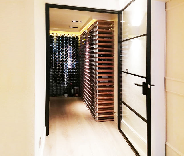 elegant aluminium door with glass panels