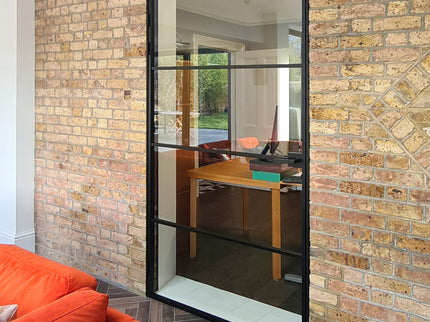 Black alu hinged doors