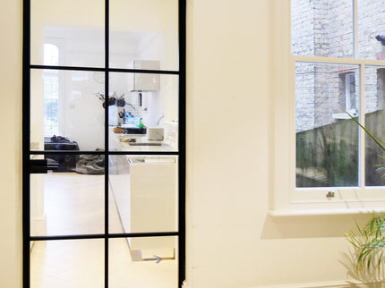 Black alu hinged doors