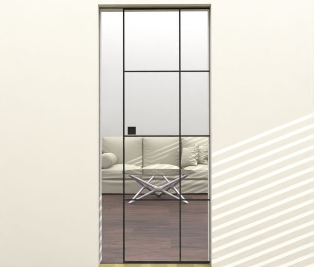 Fitting slim line pocket door