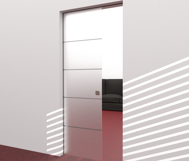 Glass basic pocket door - Up to 1000mm x 2100mm