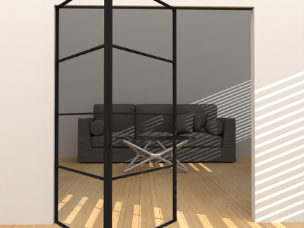 aluminium folding black door