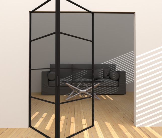 aluminium folding black door