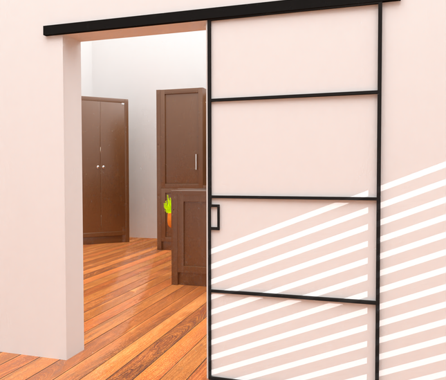 Black alu sliding door