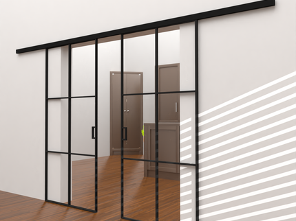 Black alu sliding double doors