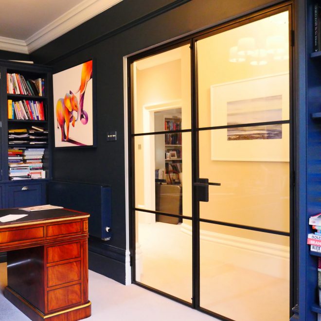 heat resistant black aluminium doors