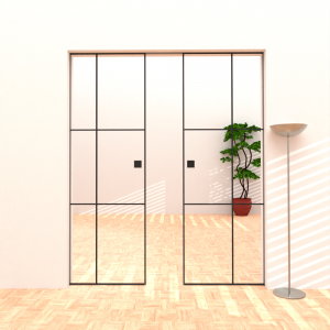 double pocket door for a bigger visual impact